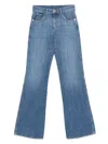 Emporio Armani Flared Denim Cotton Jeans With Belt Loops In Blue