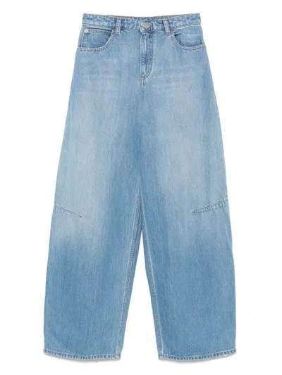 Emporio Armani Logo-patch Jeans In Blue