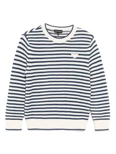 Emporio Armani Kids' Logo-patch Jumper In Blue