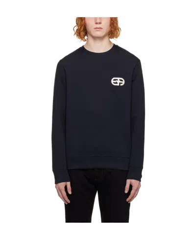Emporio Armani Logo-patch Long-sleeve Sweatshirt In Black