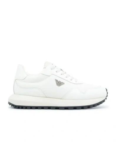Emporio Armani Logo Patch Low-top Sneakers In White
