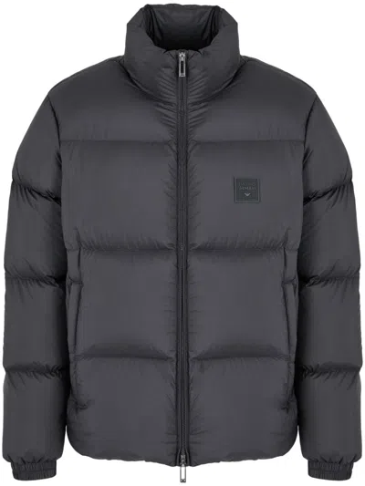 Emporio Armani Logo-patch Padded Jacket In Black