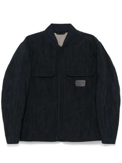 Emporio Armani Logo-patch Padded Jacket In Blue