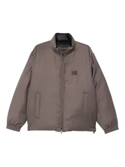 Emporio Armani Logo-patch Padded Jacket In Gray