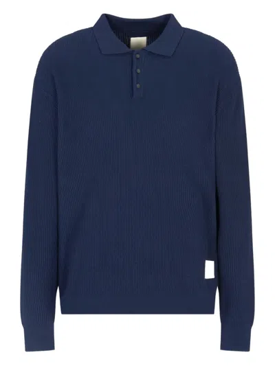 Emporio Armani Logo-patch Polo Shirt In Blue