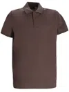 Emporio Armani Travel Essential Piquet Polo Shirt In Brown