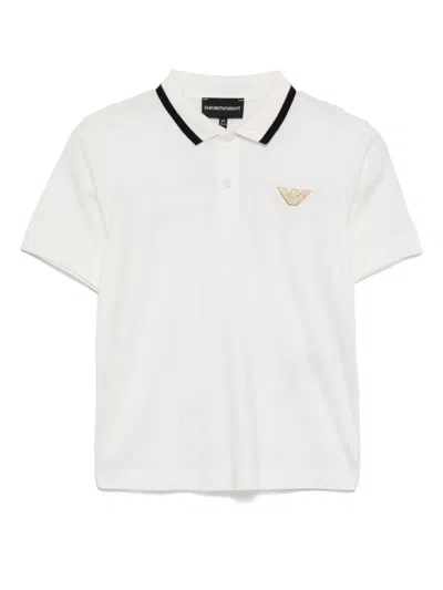 Emporio Armani Poloshirt Mit Logo-patch In Weiss