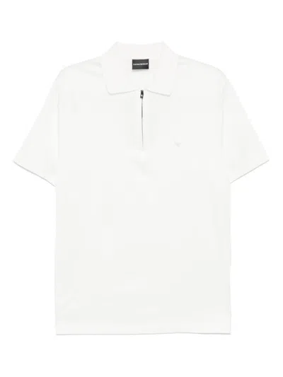 Emporio Armani Logo-patch Polo Shirt In White