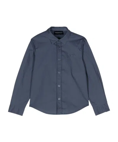 Emporio Armani Logo-patch Shirt In Blue