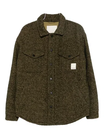 Emporio Armani Green Wool Blend Jacket In Animal Print