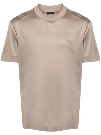 Emporio Armani Logo-patch Short-sleeved T-shirt In Grey