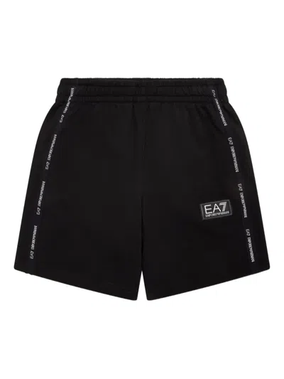 Emporio Armani Kids' Logo-patch Shorts In Black