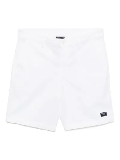 Emporio Armani Logo-patch Shorts In White