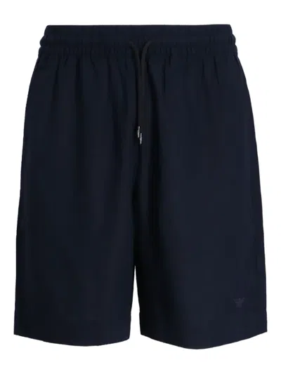 Emporio Armani Shorts Mit Logo-patch In Blue