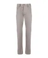 Emporio Armani Logo-patch Straight Leg Trousers In Gray