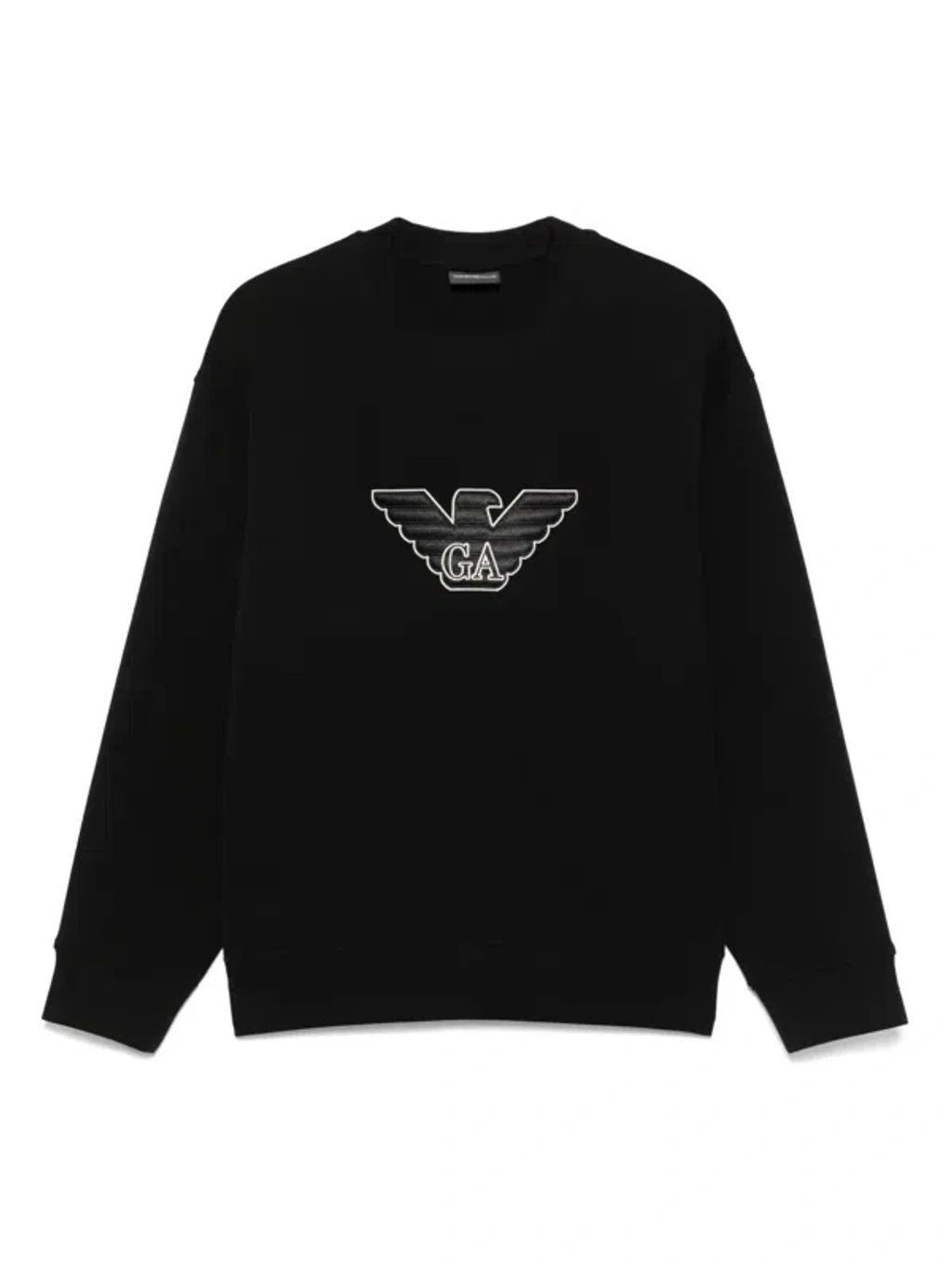 Emporio Armani Cotton Crew Neck Sweatshirt In Black | ModeSens