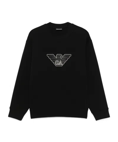 EMPORIO ARMANI LOGO-PATCH SWEATSHIRT