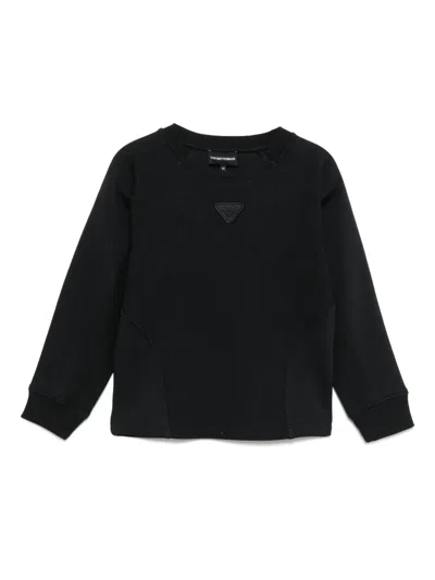 Emporio Armani Kids' Logo-patch Sweatshirt In Blue