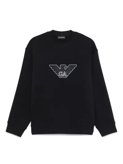 EMPORIO ARMANI LOGO-PATCH SWEATSHIRT