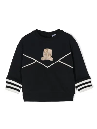 Emporio Armani Babies' Logo-patch Sweatshirt In Blue