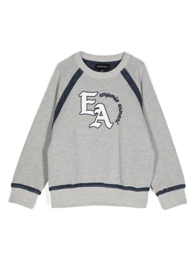 Emporio Armani Kids' Logo-patch Sweatshirt In Grey