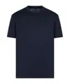 Emporio Armani Logo-embroidered Crew-neck T-shirt In Black