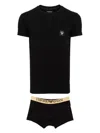 Emporio Armani Logo-patch T-shirt In Black