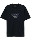 Emporio Armani Crew Neck Logo T-shirt In Blue
