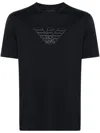 Emporio Armani Crew Neck Logo T-shirt In Blue