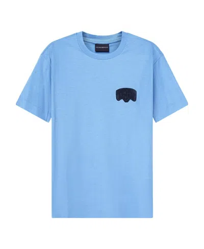 Emporio Armani Logo-patch T-shirt In Blue