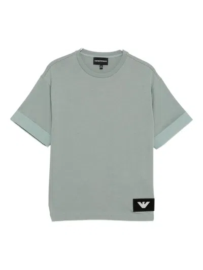 Emporio Armani Kids' Logo-patch T-shirt In Green