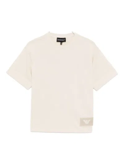 Emporio Armani Kids' Logo-patch T-shirt In Neutral