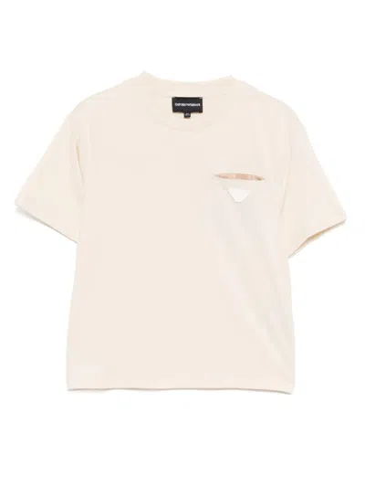 Emporio Armani Kids' Logo-patch T-shirt In Neutrals