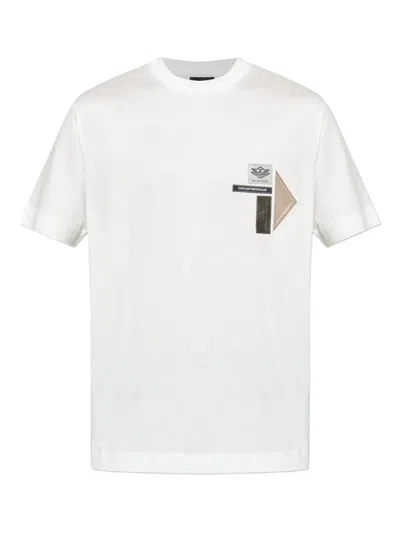 Emporio Armani Logo-patch T-shirt In White