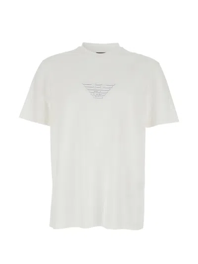 Emporio Armani White Round Neck Logo T-shirt