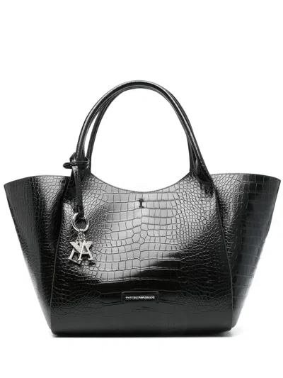 Emporio Armani Logo-patch Tote Bag In Black