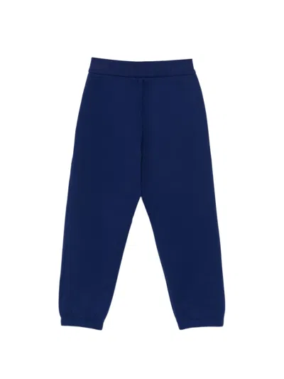 Emporio Armani Kids' Logo Patch Track Pants In Blue