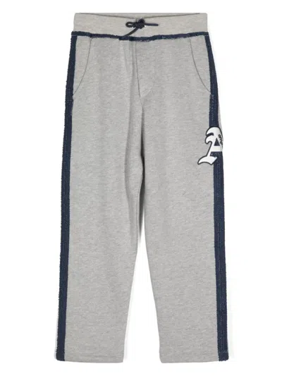 Emporio Armani Kids' Logo-patch Trousers In Grey