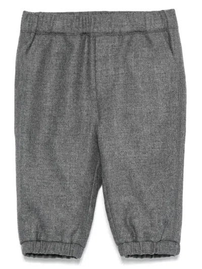 Emporio Armani Babies' Logo-patch Trousers In Grey