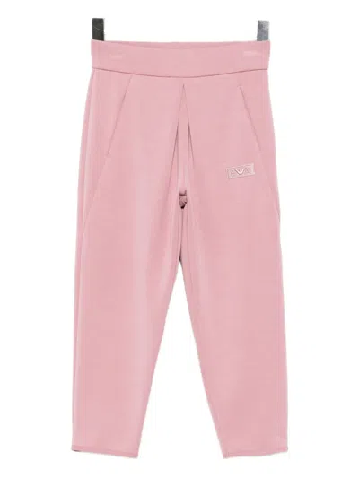 Emporio Armani Kids' Logo-patch Trousers In Pink