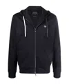 Emporio Armani Cotton-blend Logo Zip-up Hoodie In Black