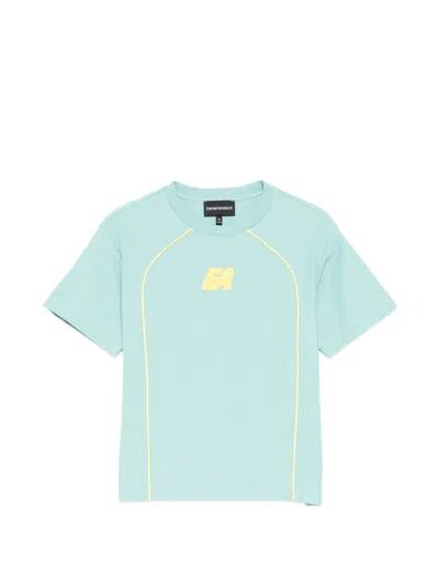 Emporio Armani Kids' Logo Patched T-shirt In Green