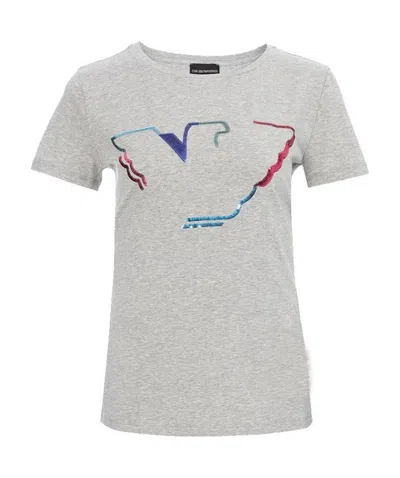 Emporio Armani Logo Pattern T-shirt In Gray