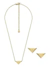 Emporio Armani Logo-pendant Jewellery Set In Gold