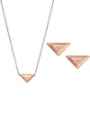 Emporio Armani Logo-pendant Jewellery Set In Pink