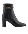 Emporio Armani Logo-plaque Ankle Boots In Black
