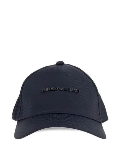 Emporio Armani Logo-plaque Baseball Cap In Blue