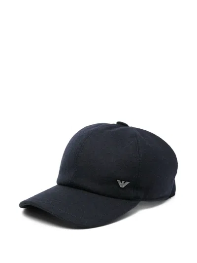 Emporio Armani Logo-plaque Baseball Cap In Blue