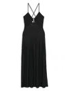Emporio Armani Logo Cut-out Maxi Beach Dress In Black