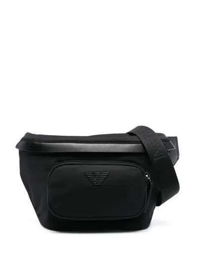 Emporio Armani Logo-plaque Belt Bag In Black
